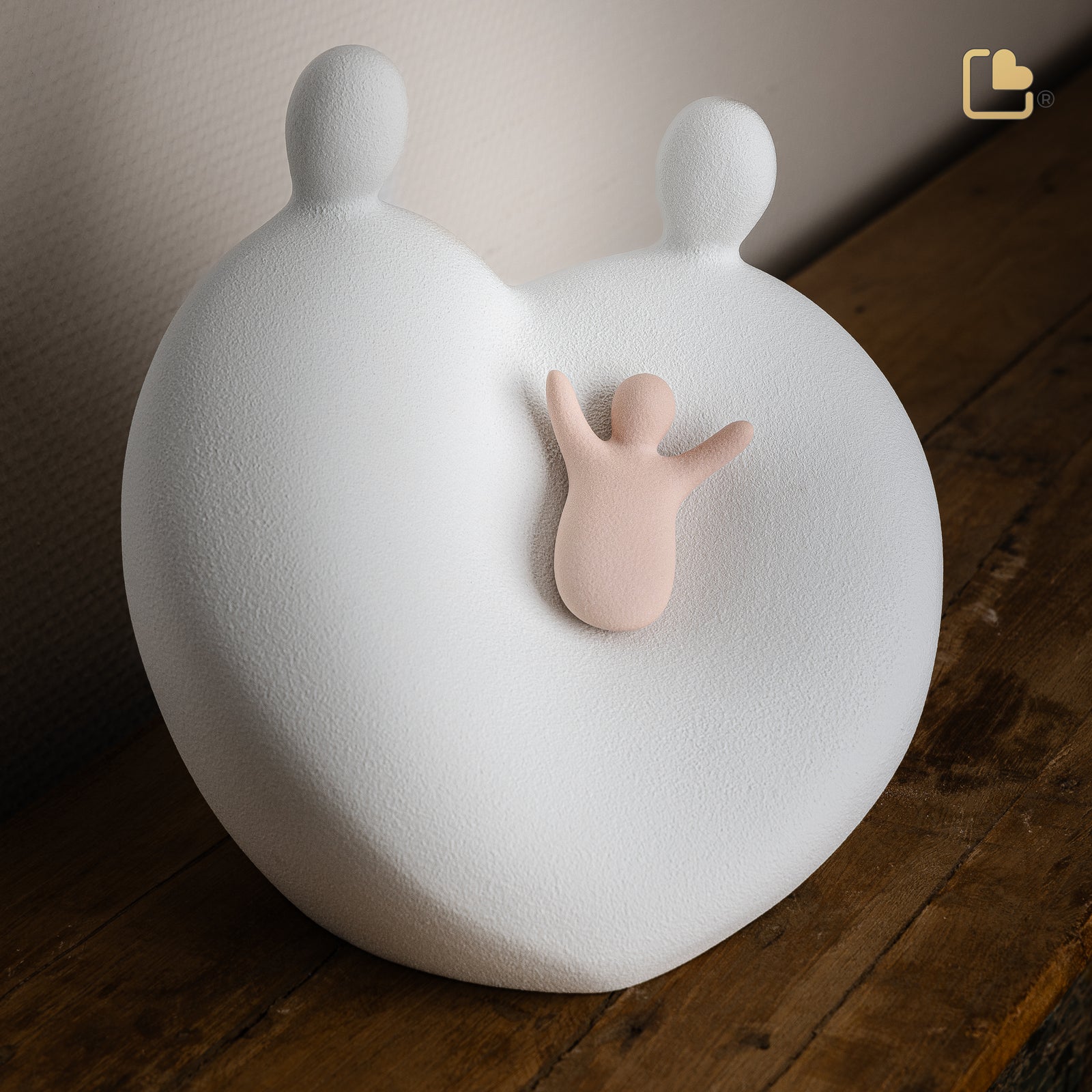CA130 Cradle Child Urn White & Pink