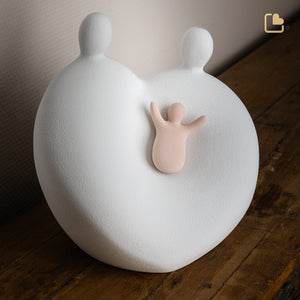 CA130 Cradle Child Urn White & Pink