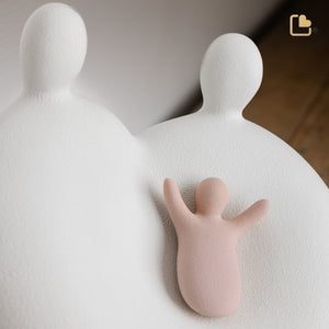 CA130 Cradle Child Urn White & Pink