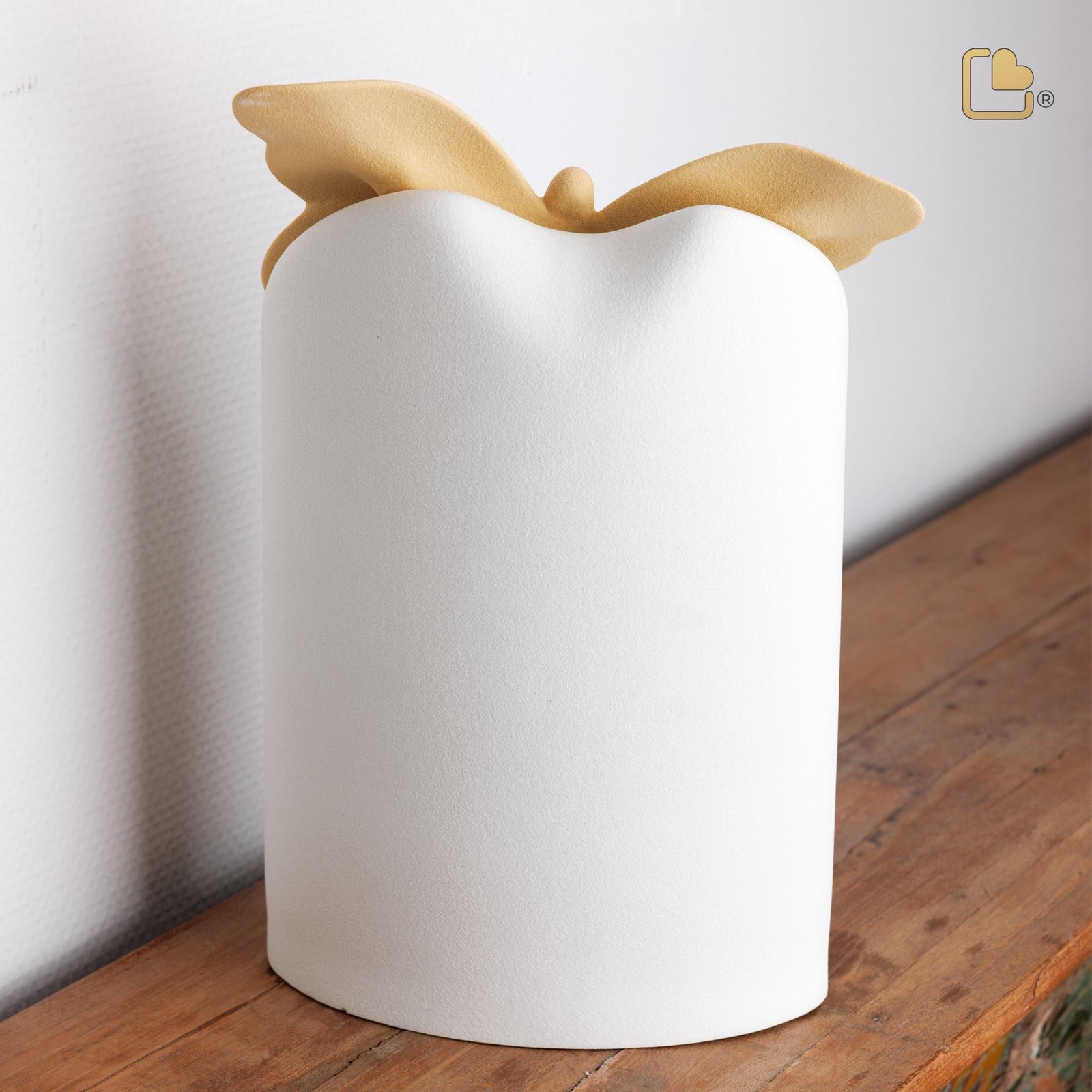 CA151 Paradise Butterfly Standard Adult Urn White & Yellow