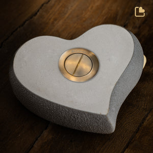 CK170 Heart with Butterfly Accent Keepsake Urn Moss & Yellow