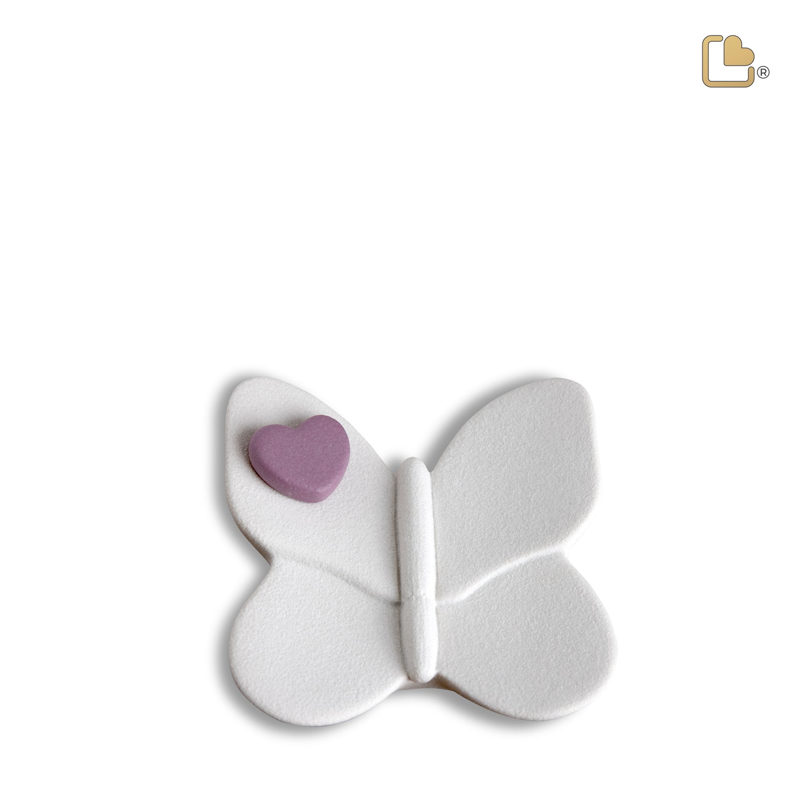 CK180 Butterfly with Heart Accent Keepsake Urn White & Berry