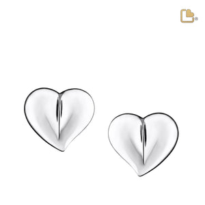 ER1010 LoveHeart Stud Earrings Pol Silver