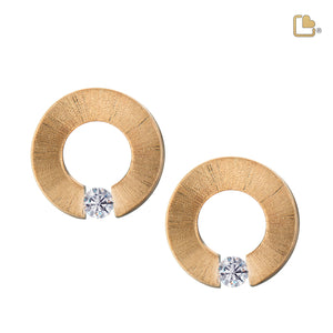 ER1041 Omega Stud Earrings Pol & Bru Gold Vermeil