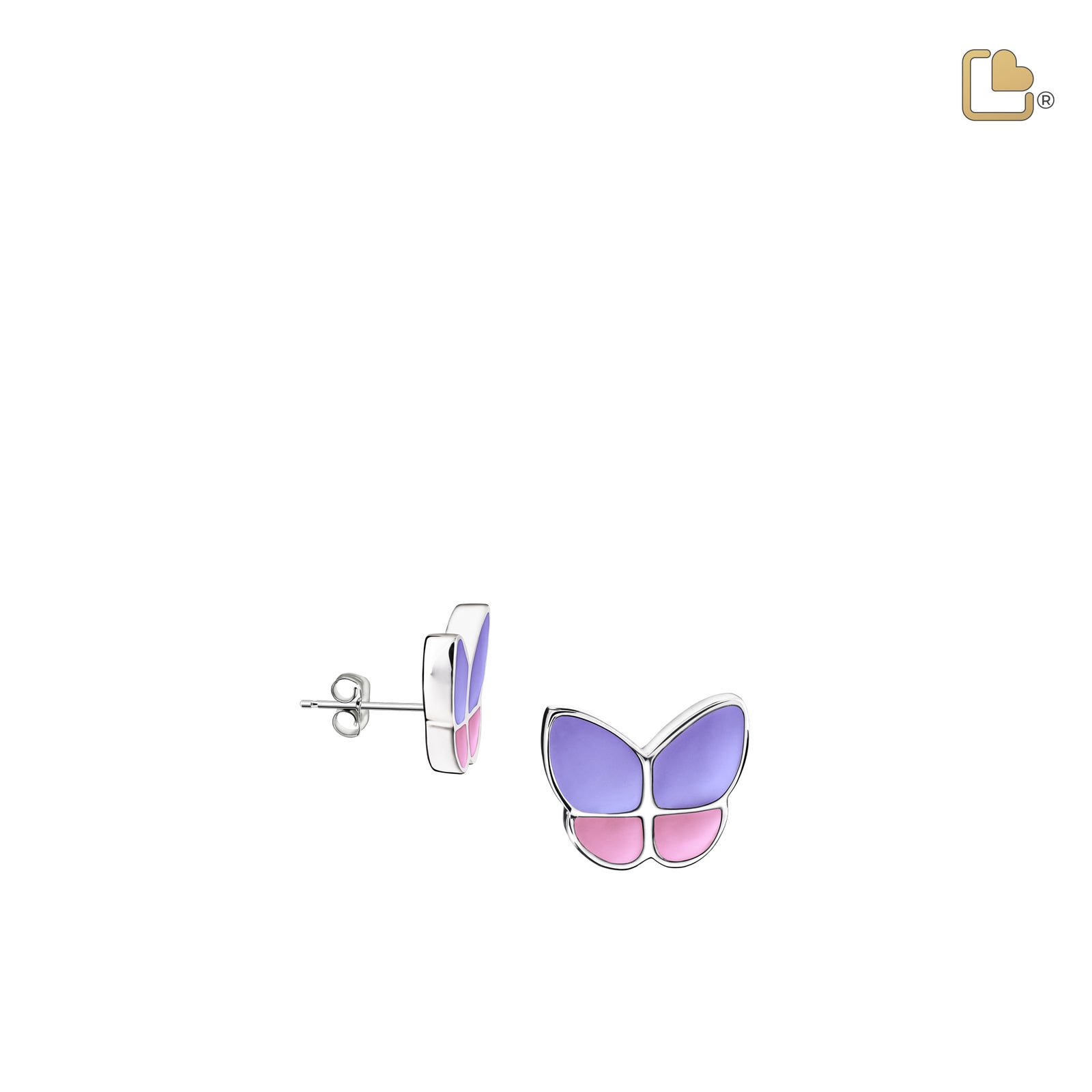 ER1200 Wings of Hope Stud Earrings Pearl Lavender & Pol Silver