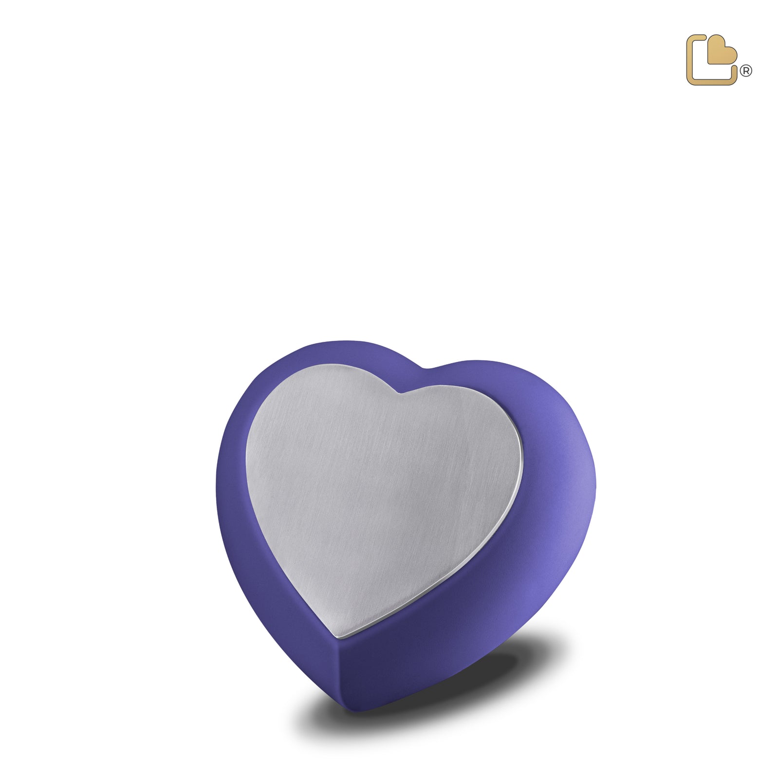 H586 Drop Heart Keepsake Urn Navy & Bru Pewter