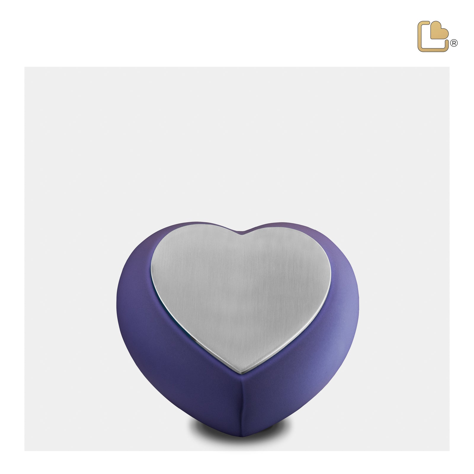 H586 Drop Heart Keepsake Urn Navy & Bru Pewter