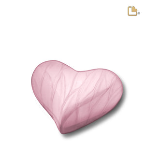 H667 Heart Child Urn Pearl Pink