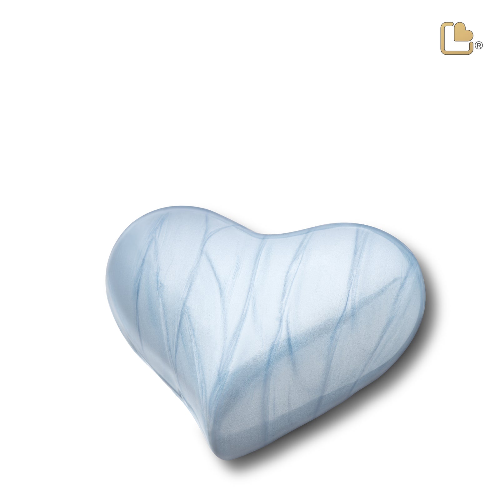 H668 Heart Child Urn Pearl Blue