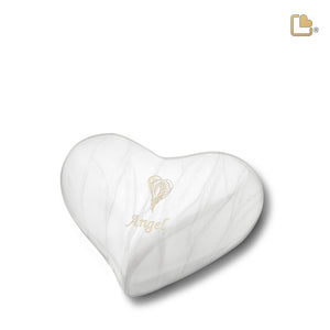 H669 Heart Child Urn Pearl White
