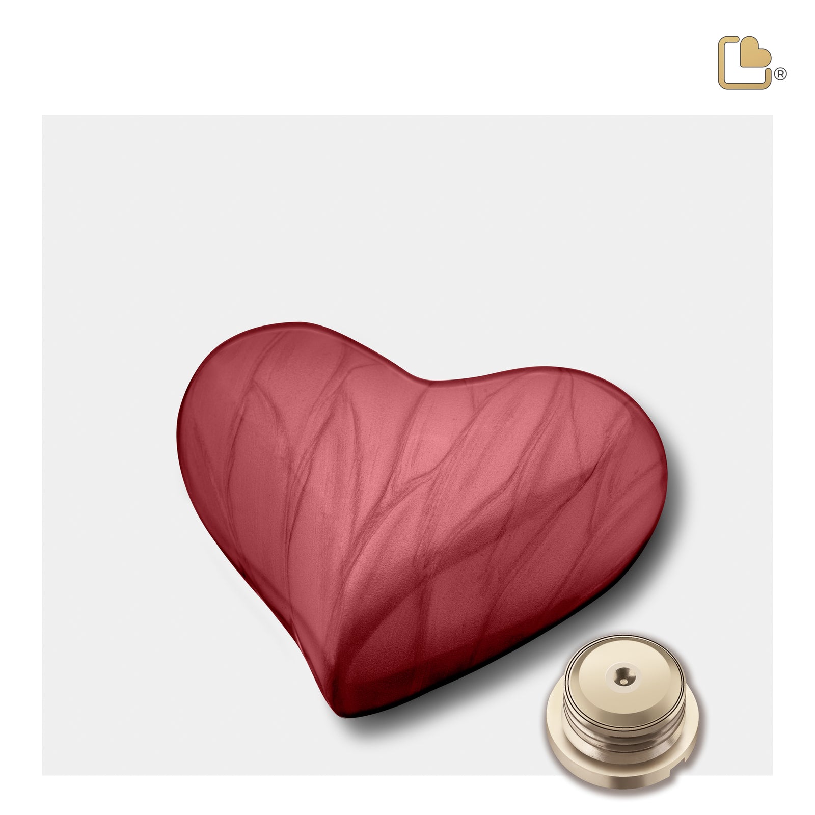 H680 Heart Keepsake Urn Pearl Crimson