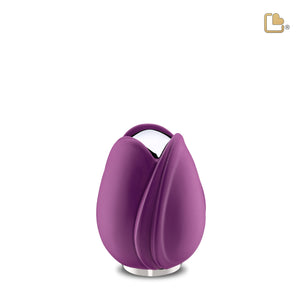 K1054 Tulip Keepsake Urn Purple & Pol Silver