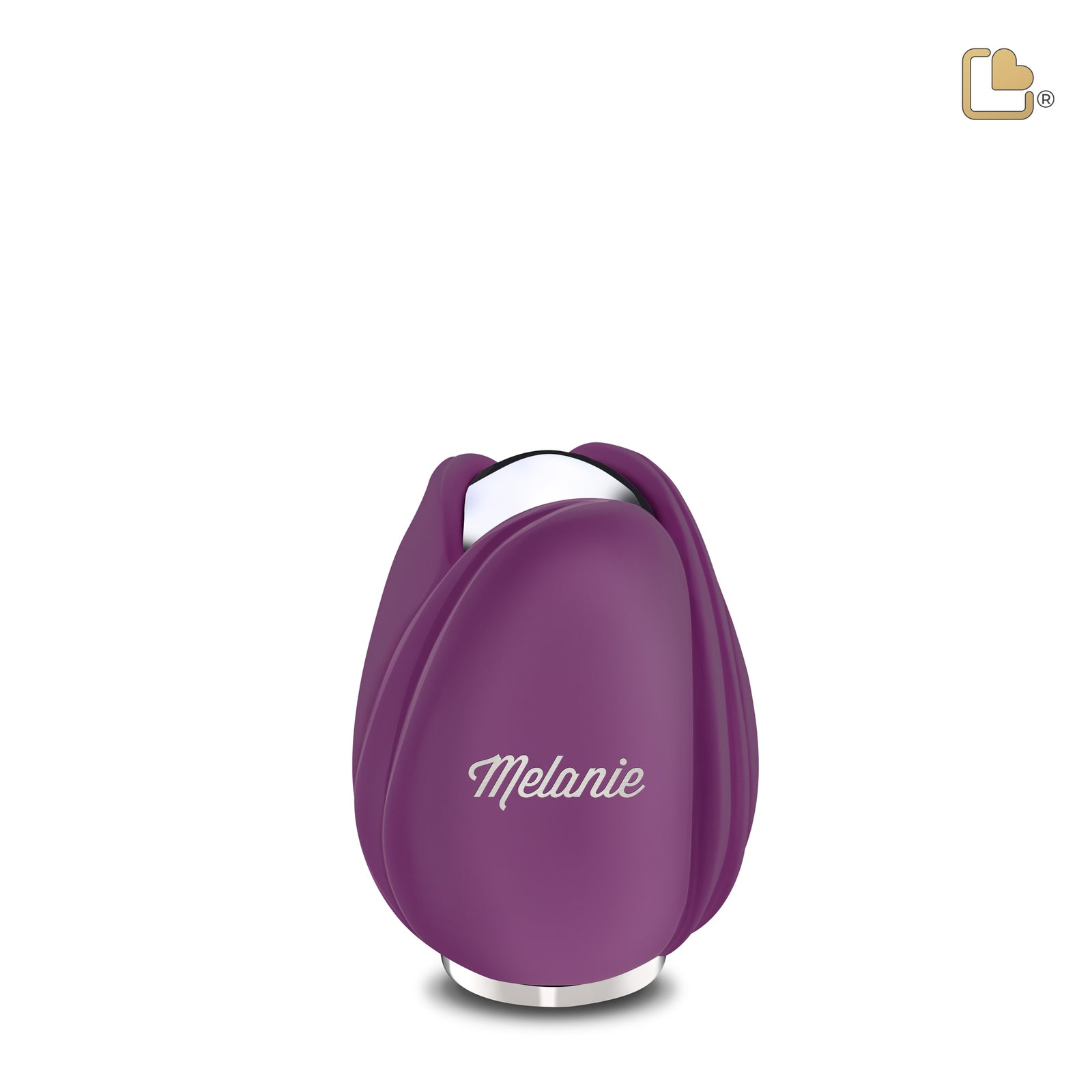 K1054 Tulip Keepsake Urn Purple & Pol Silver
