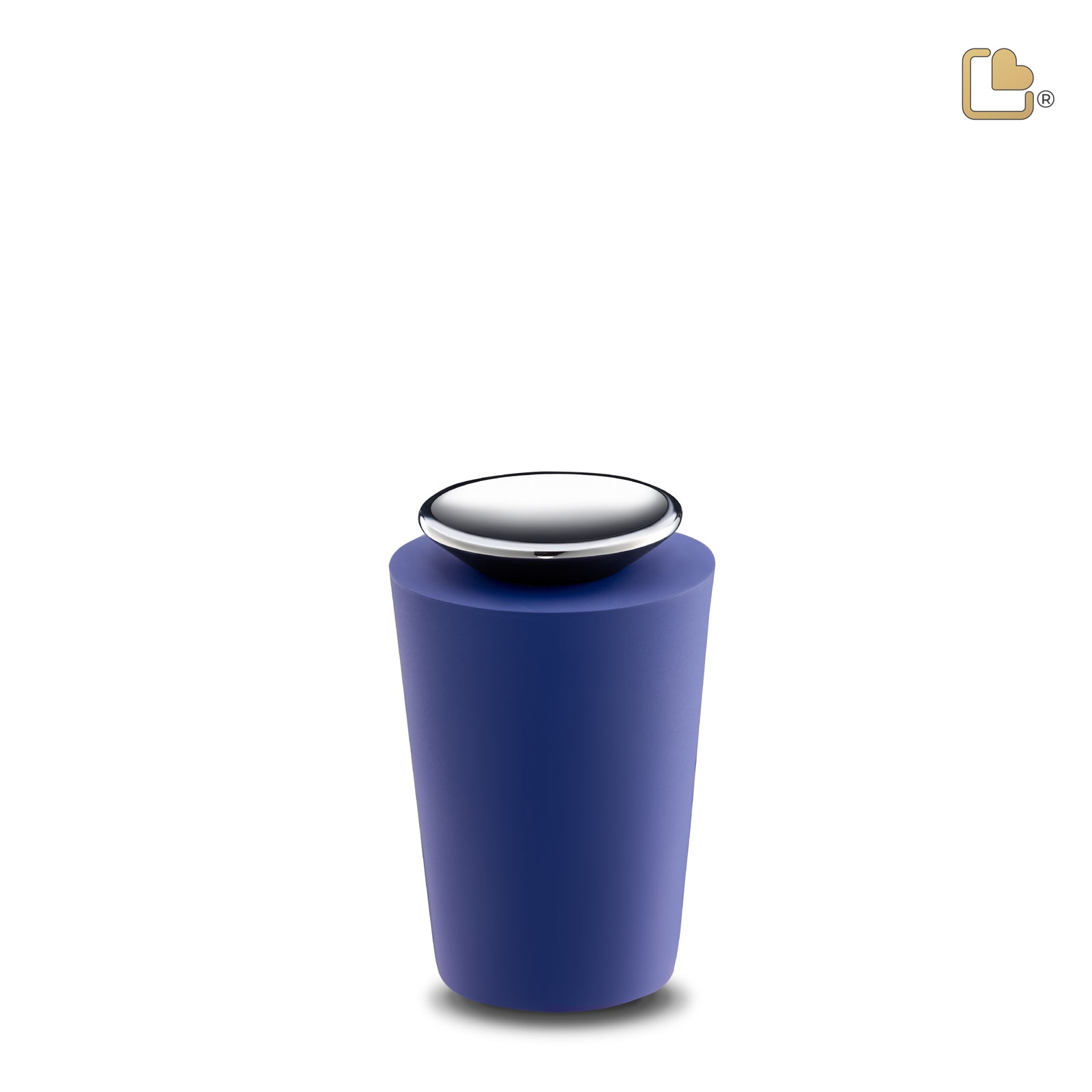 K1072 Crescent Tall Keepsake Urn Navy & Pol Silver