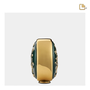 K1100 Tree of Love Keepsake Urn Pearl Green & Pol Gold
