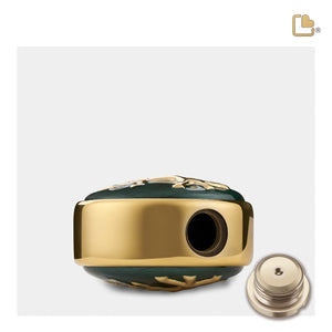 K1100 Tree of Love Keepsake Urn Pearl Green & Pol Gold