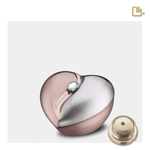 K1110 HeartFelt Keepsake Urn Bru RoseGold w/Crystal