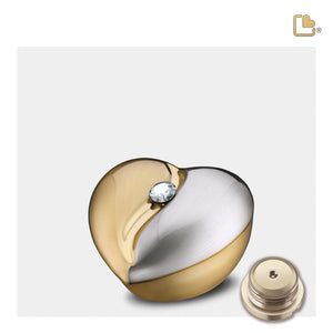 K1111 HeartFelt Keepsake Urn Bru Gold w/Crystal