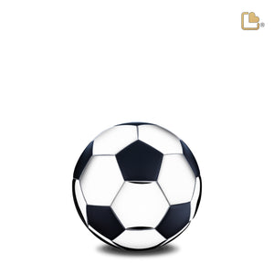 K1150 Football Keepsake Urn Matt Black & Pol Silver