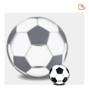 K1150 Football Keepsake Urn Matt Black & Pol Silver