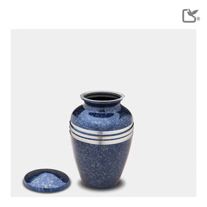 K212 Classic Keepsake Urn Speckled Indigo & Bru Pewter