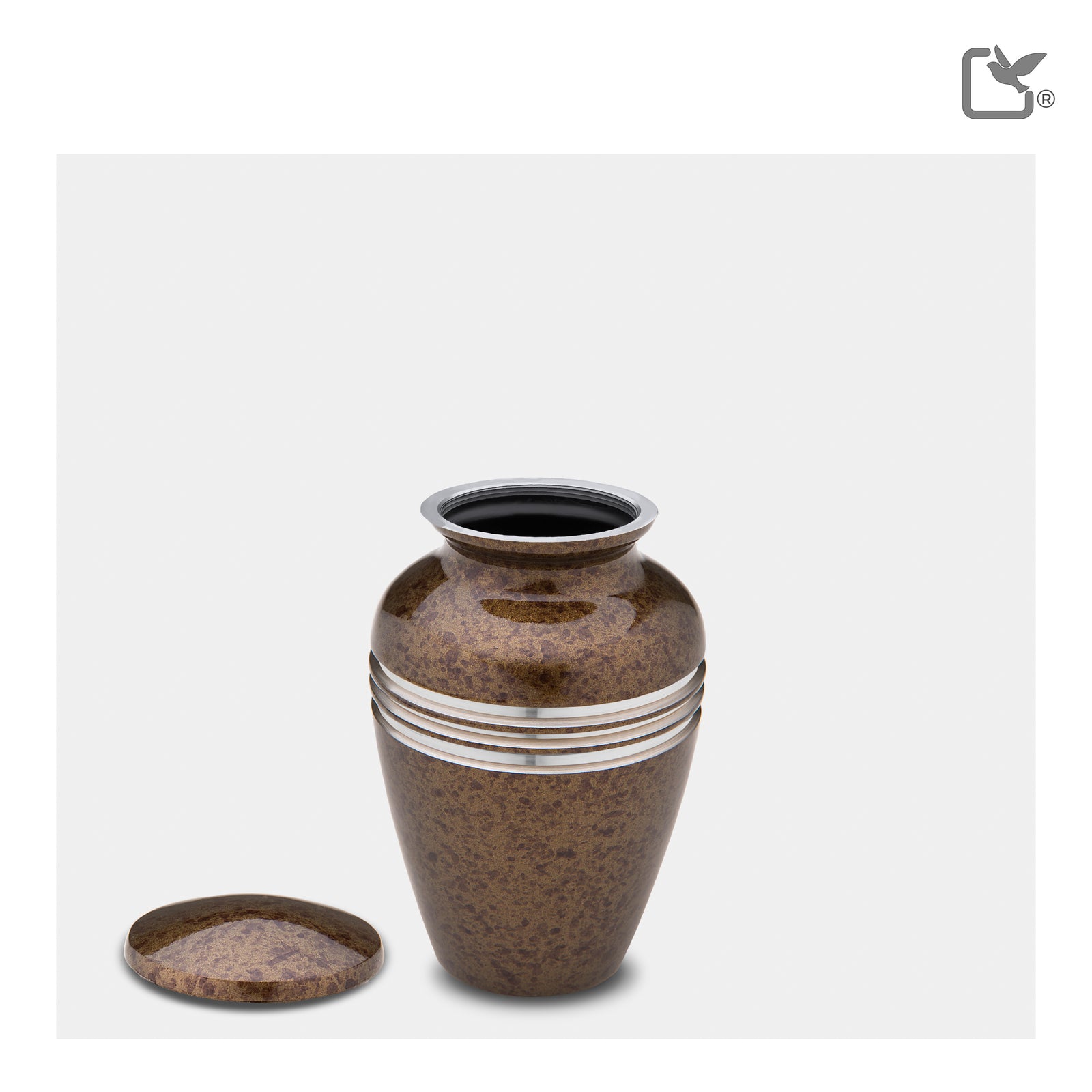 K214 Classic Keepsake Urn Speckled Auburn & Bru Pewter