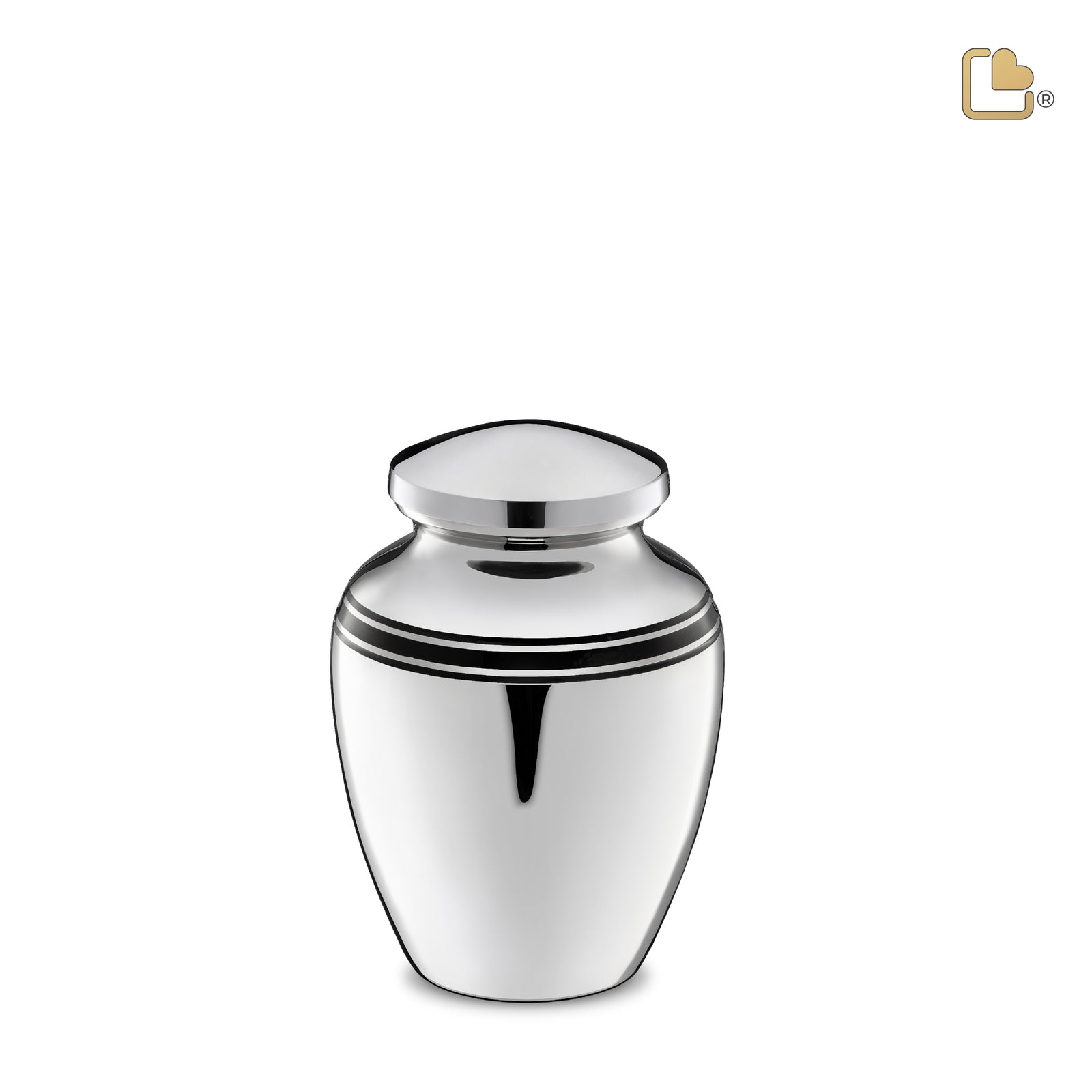 K218 ArtDeco Keepsake Urn Pol Silver