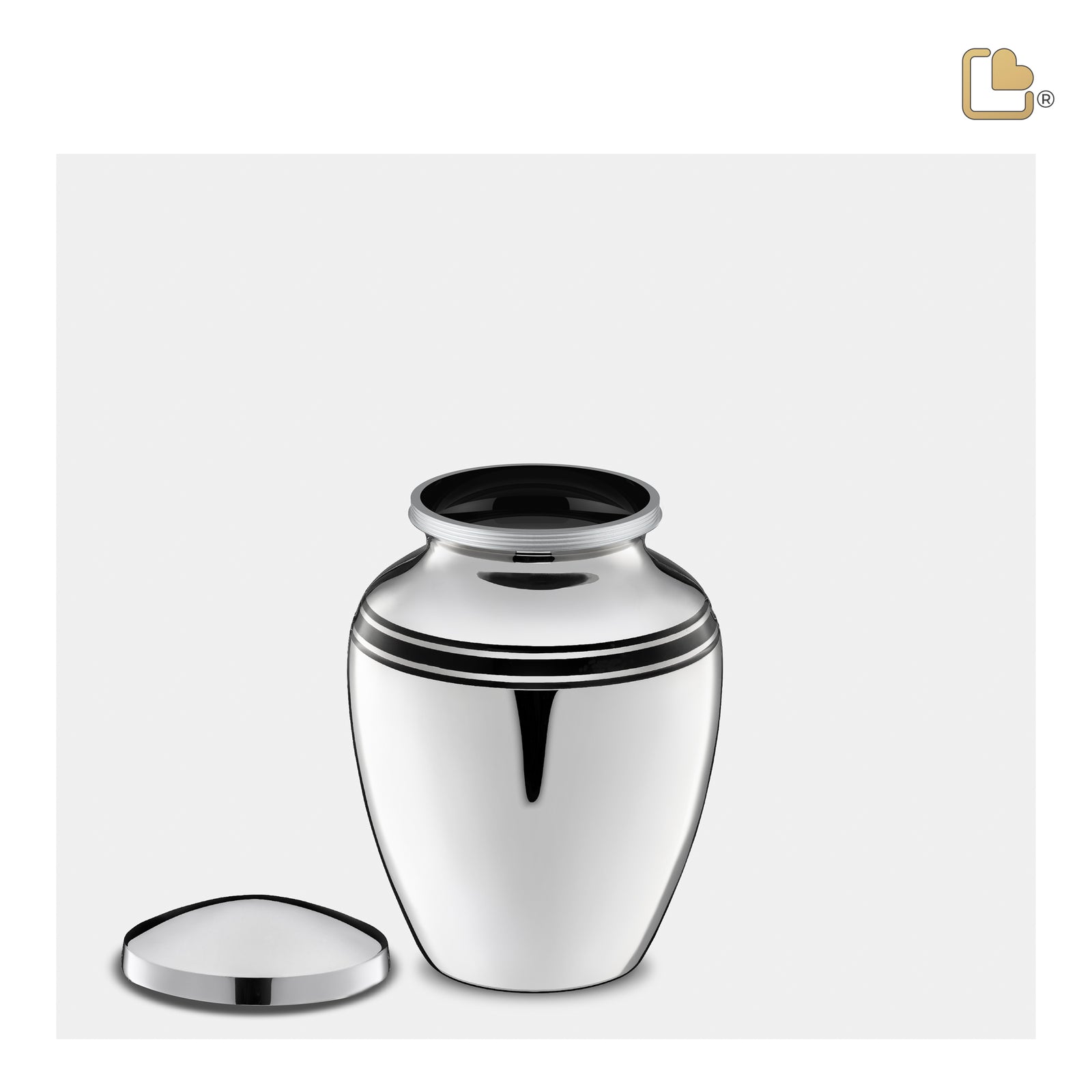 K218 ArtDeco Keepsake Urn Pol Silver