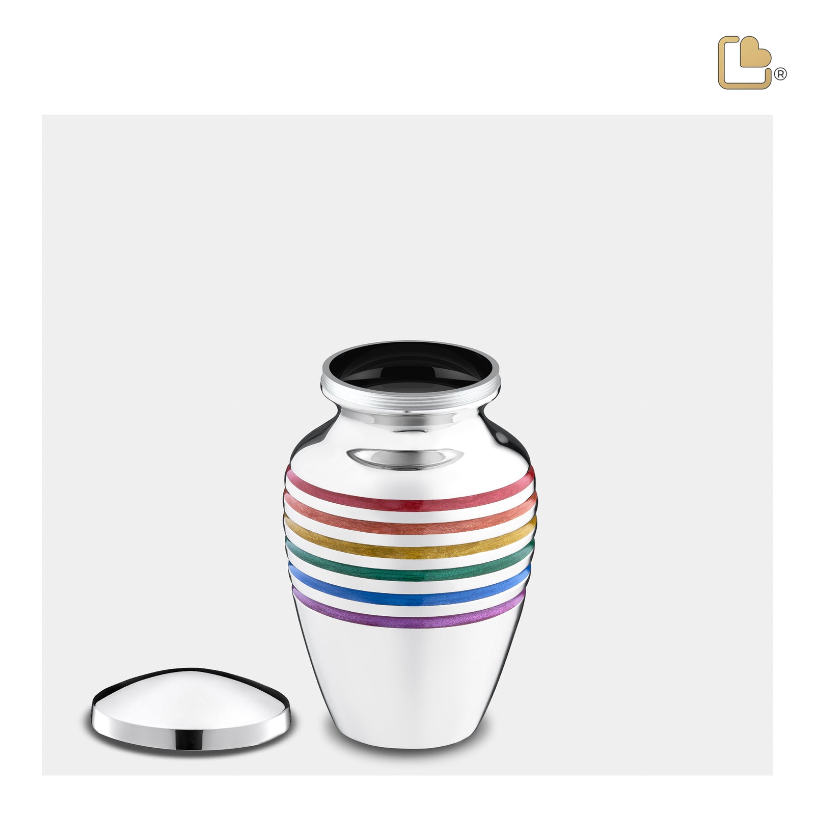 K222 ArtDeco Pride Keepsake Urn Pol Silver