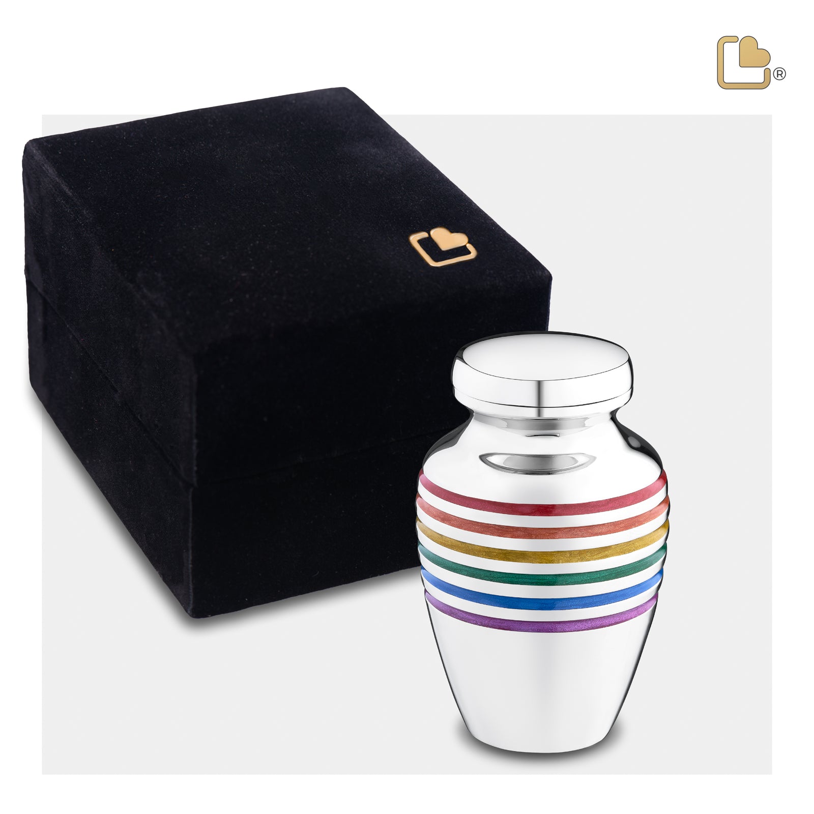 K222 ArtDeco Pride Keepsake Urn Pol Silver