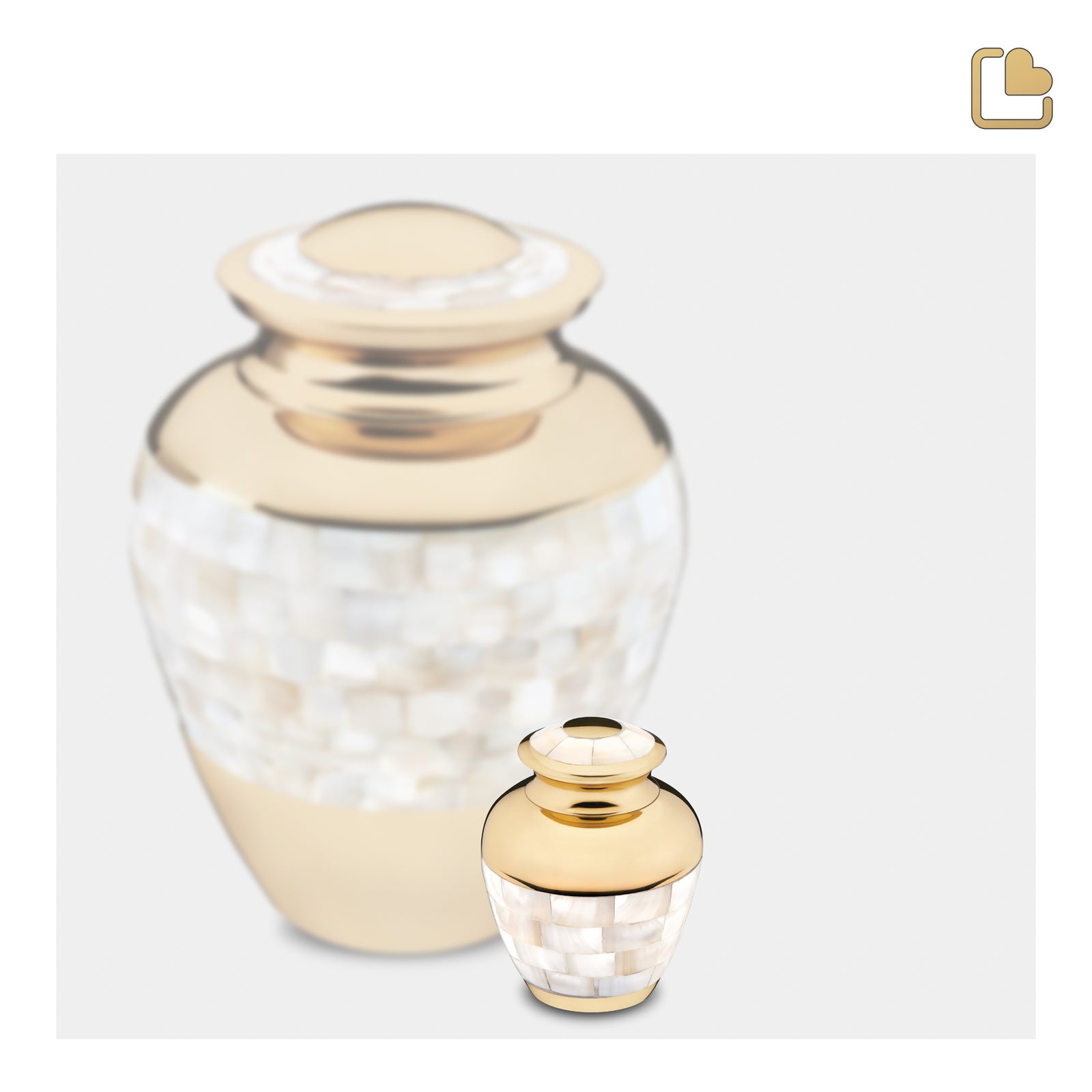 K230 Mother of Pearl Keepsake Urn Pol Gold
