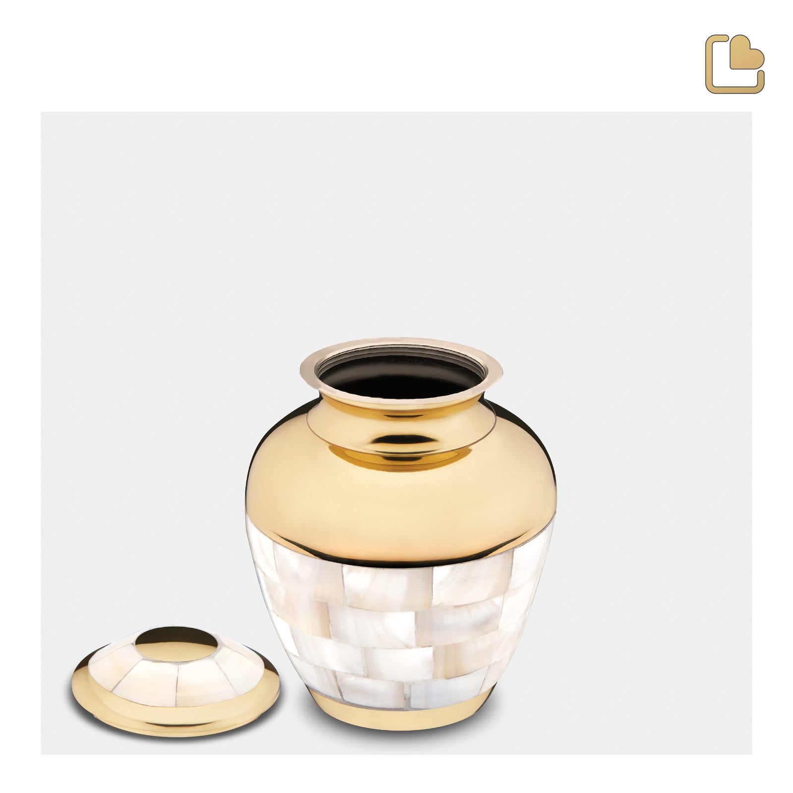 K230 Mother of Pearl Keepsake Urn Pol Gold