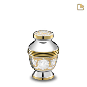 K250 Elegant Floral Keepsake Urn Pol Silver