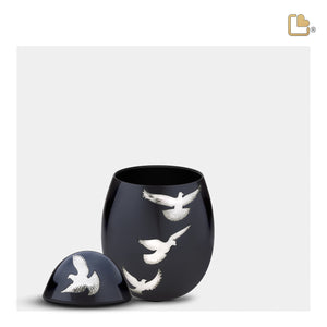 K270   Nirvana Adieu Keepsake Urn Midnight & Pol Silver