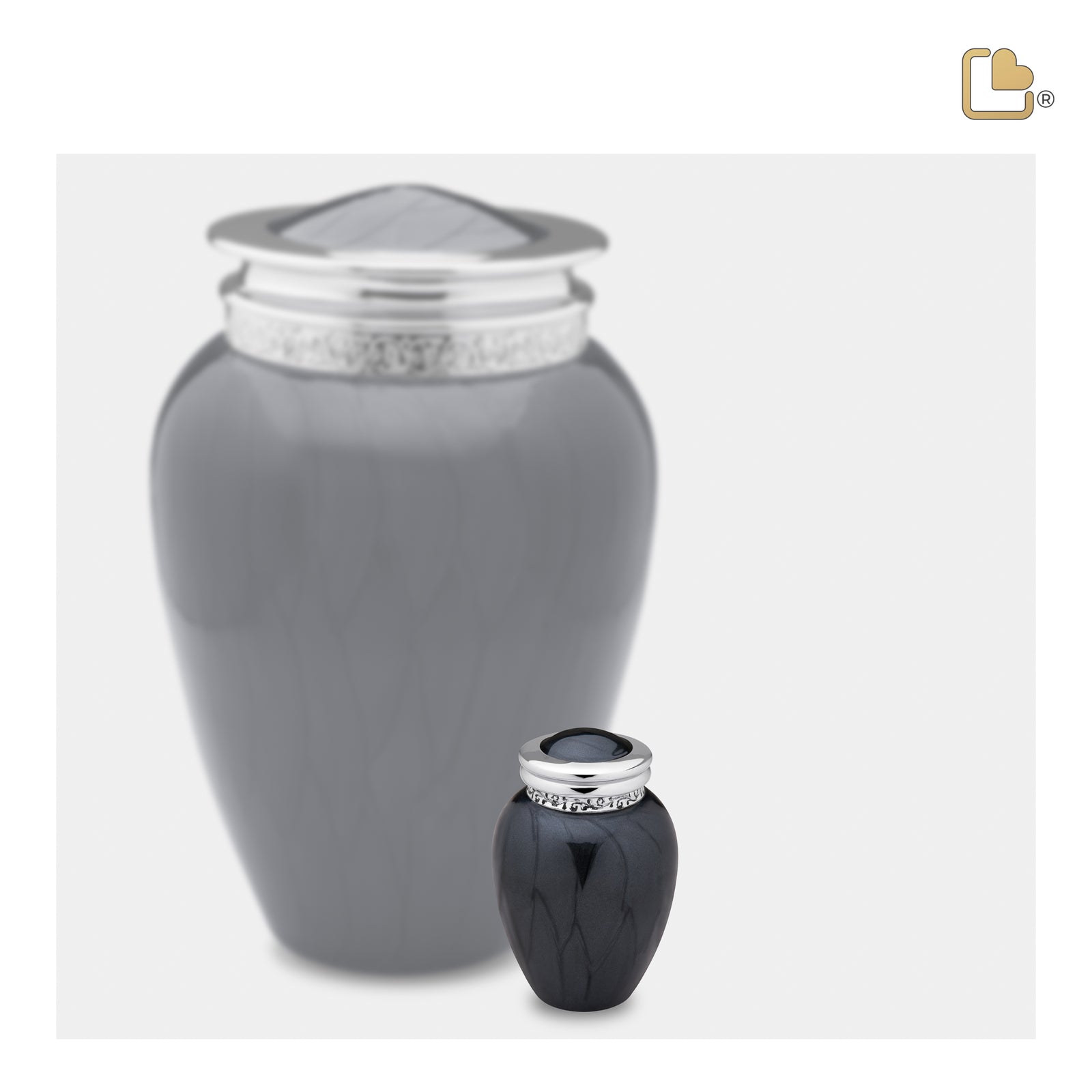 K292 Blessing Keepsake Urn Pearl Midnight & Pol Silver