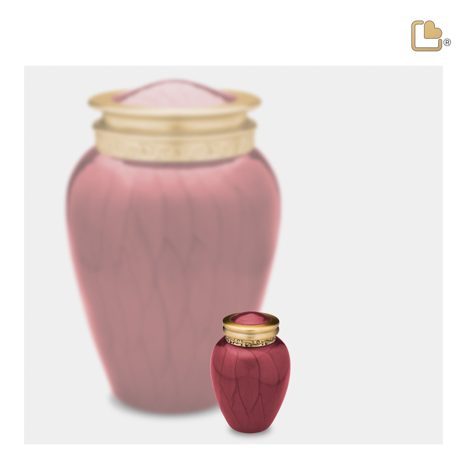 K299 Blessing Keepsake Urn Pearl Crimson & Bru Gold