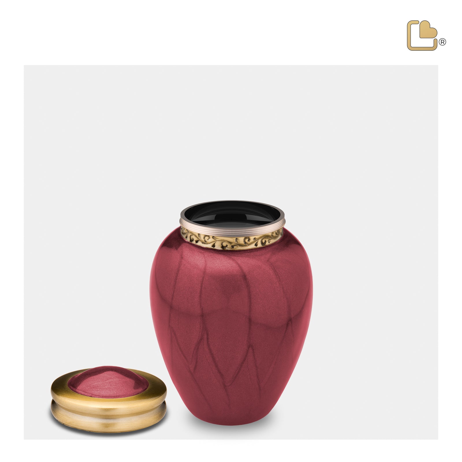 K299 Blessing Keepsake Urn Pearl Crimson & Bru Gold