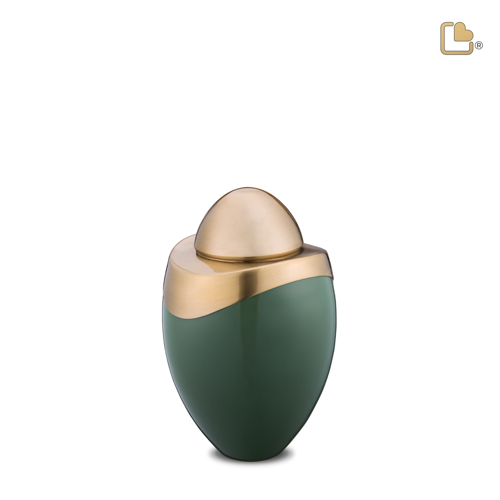 K362 Amore Keepsake Urn Sage Green & Bru Gold