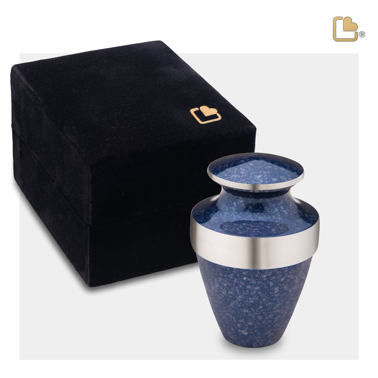 K420 Eternity Keepsake Urn Speckled Indigo & Bru Pewter