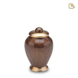 K521 Simplicity Keepsake Urn Pearl Bronze & Bru Gold