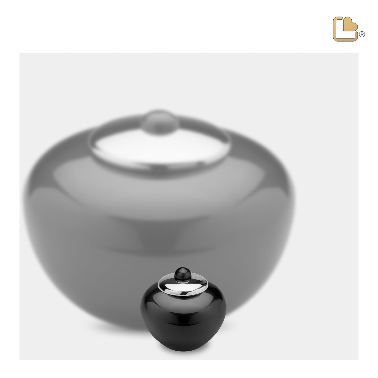 K530 Simplicity Keepsake Urn Midnight & Pol Silver