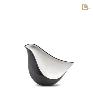 K550 LoveBird Keepsake Urn Midnight & Bru Pewter