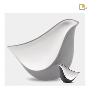 K550 LoveBird Keepsake Urn Midnight & Bru Pewter