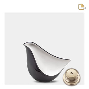 K550 LoveBird Keepsake Urn Midnight & Bru Pewter