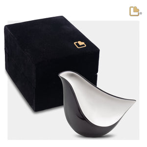 K550 LoveBird Keepsake Urn Midnight & Bru Pewter