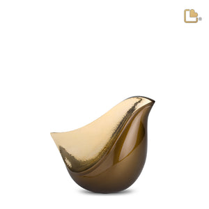 K551 LoveBird Keepsake Urn Bronze & Hmd Gold