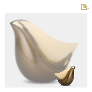 K551 LoveBird Keepsake Urn Bronze & Hmd Gold