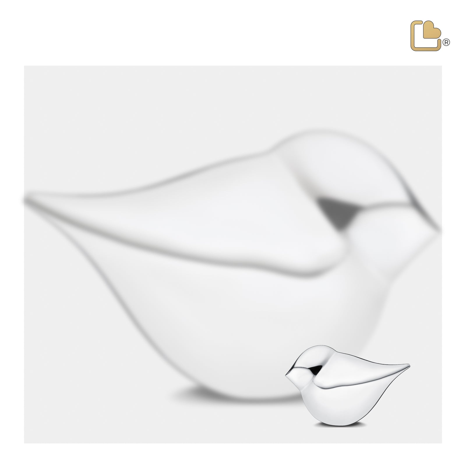 K563 SoulBird Female Keepsake Urn Pol Silver