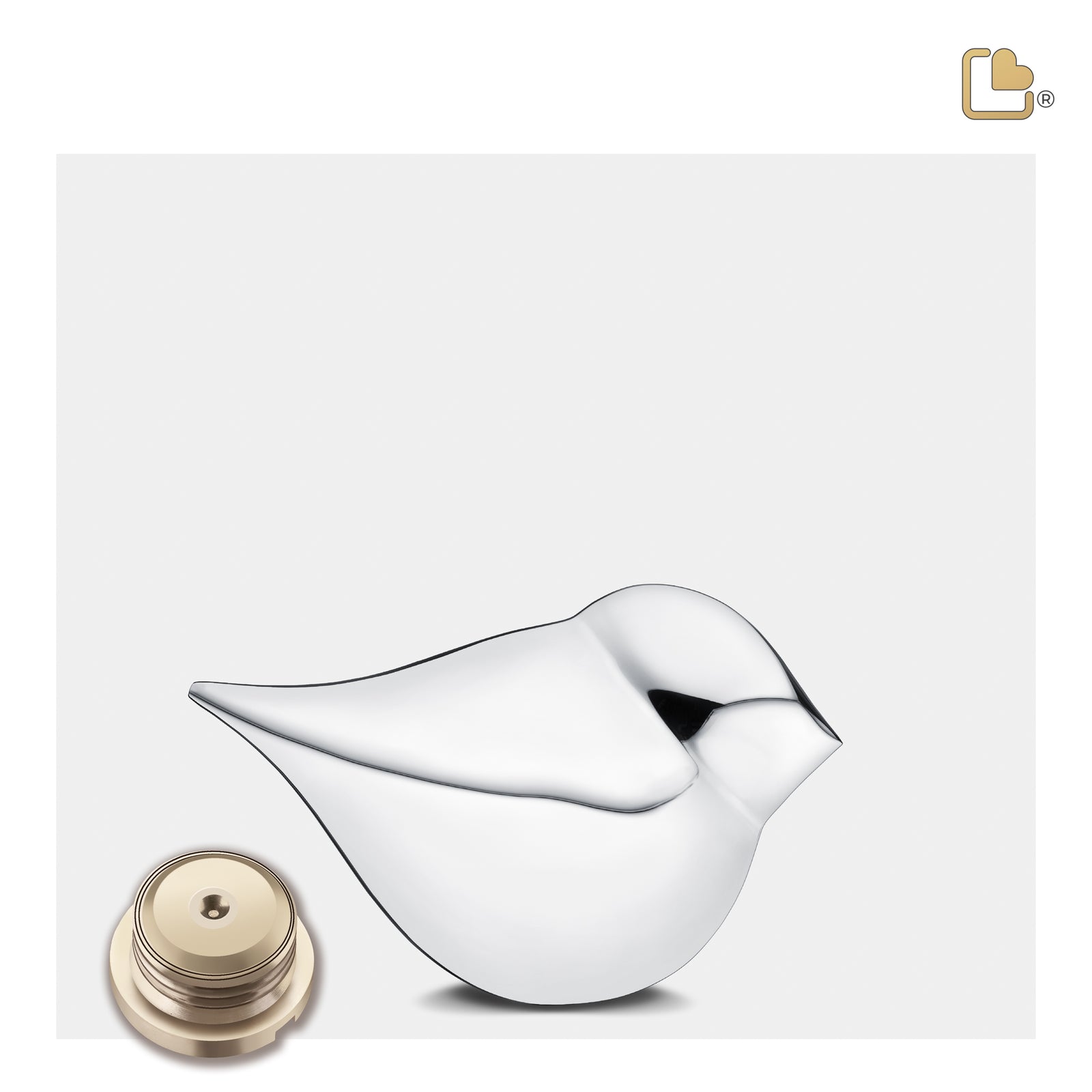 K563 SoulBird Female Keepsake Urn Pol Silver