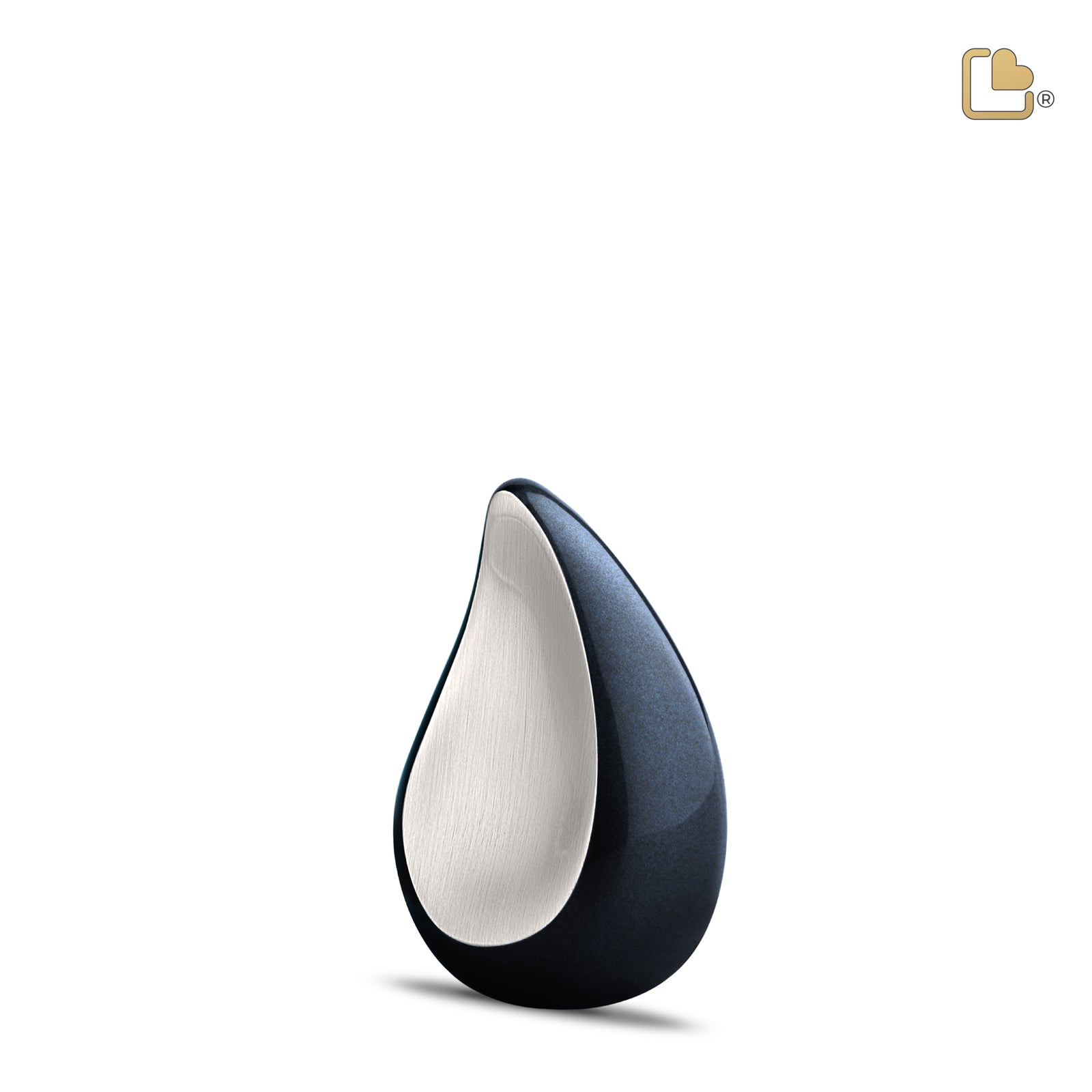 K580 TearDrop Keepsake Urn Midnight & Bru Pewter